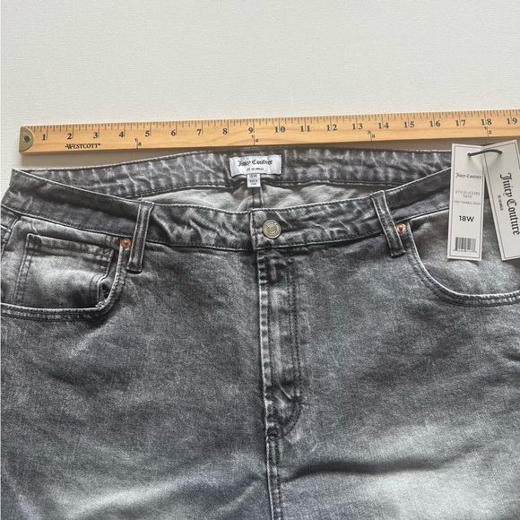JUICY COUTURE Venice Faded Wash Whiskered Jeans Size 18Wx 28" GREY MARBLE WASH - Picture 8 of 9